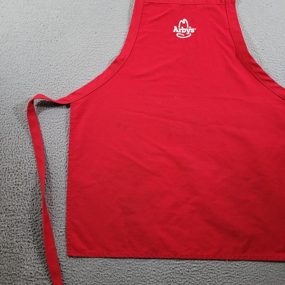 Arbys Apron Adult Red Regular Crew Member Employee Uniform Replacement Logo - Picture 3 of 13
